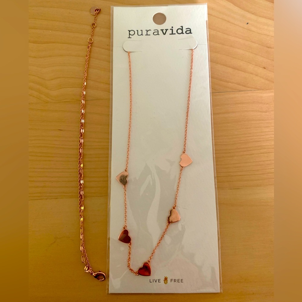 NWT Pura Vida Lovestruck Choker with free rose gold bracelet
